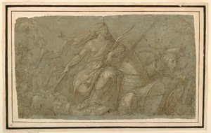 Fredsbrennende attributter for krig av after Francesco Salviati