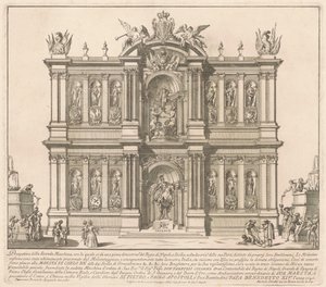 Seconda Macchina for Chinea av 1746: Territoriene til kongeriket Napoli av after Francisco Preciado de la Vega Miguel