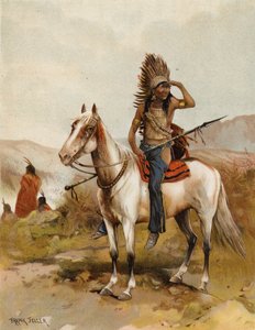 En sioux-indianerhøvding (chromolitho) av after Frank Feller