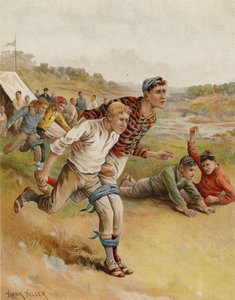 Et trebent løp (chromolitho) av after Frank Feller