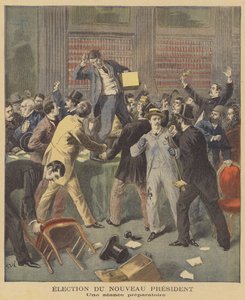 Uregjerlige scener mens franske parlamentarikere diskuterer valget av en ny president av after Frederic Theodore Lix
