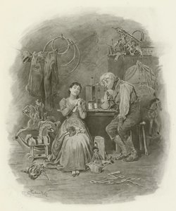 Caleb Plummer og hans blinde datter av after Frederick Barnard