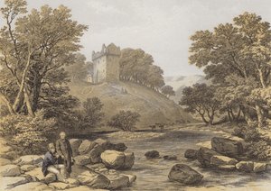 Newark Castle (chromolitho) av after George Cattermole