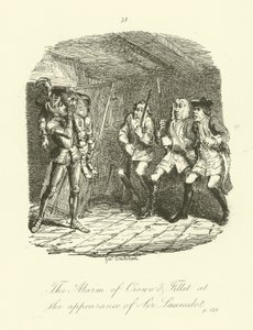 Illustrasjon for Launcelot Greaves av Tobias Smollett av after George Cruikshank
