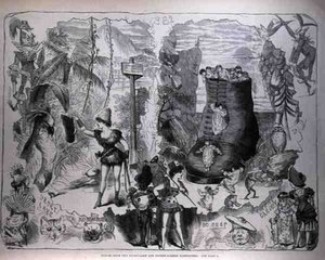 Scener fra Drury Lane og Covent Garden Pantomimes, fra The Illustrated London News, 7. januar 1882 av after George Cruikshank
