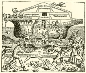 Byggingen av arken under oppsyn av Noah