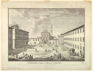 Utsikt over Firenze, tallerken fra "Scelta di XXIV Utsikt over hoveddistriktene, torgene, kirkene og palassene i byen Firenze"