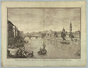 Utsikt over Firenze, tallerken fra "Scelta di XXIV Utsikt over hoveddistriktene, torgene, kirkene og palassene i byen Firenze"