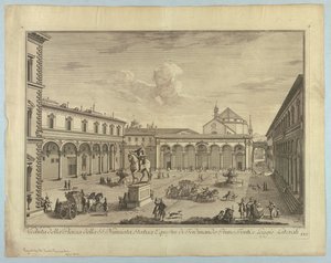 Utsikt over Firenze, tallerken fra "Choice of XXIV Utsikt over hoveddistriktene, torgene, kirkene og palassene i byen Firenze"