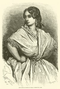 Ung kvinne på Valencia-markedet av Gustave after Dore