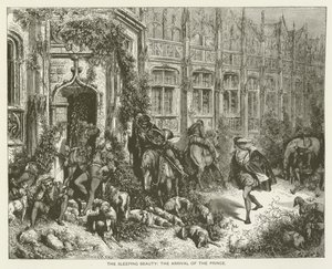 Tornerose, ankomsten til prinsen av Gustave after Dore