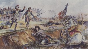 Napoleon kastet fra hesten sin i slaget ved Arcole, Italia, 1796