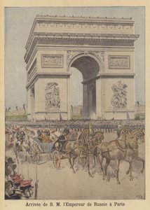 Ankomst av tsar Nicholas II av Russland til Paris av after Henri Meyer