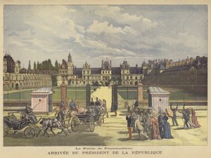 Ankomst av Frankrikes president til Palais de Fontainebleau