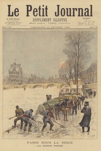 Paris under snøen. Den frosne elven Seinen