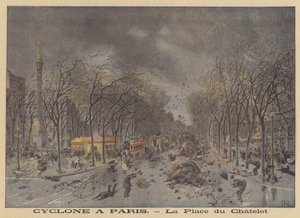 Stormskader på Place du Chatelet, Paris