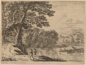To reisende og en kjøpmann av after Herman van Swanevelt