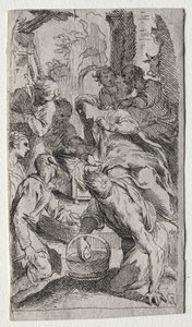 Fødselen av after Jacopo Palma il Giovane