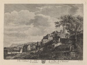 Utsikt over en Hilltown av after Jan van der Heyden Jeanne Deny