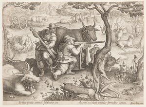 Hjortejakt av after Jan van der Straet, called Stradanus