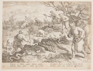 Jakt på slanger av after Jan van der Straet, called Stradanus