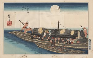 To båter, 1885 av after Japanese School