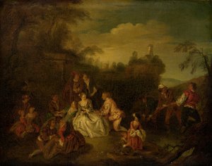 Fiskernes gave av after Jean Baptiste Joseph Pater