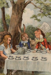 Plakat som viser The Mad Hatters Tea Party fra Alice In Wonderland