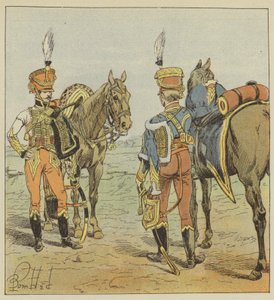 Aides-de-camp, av generalmajoren, av marskalken av after Louis Charles Bombled