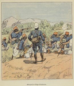 Angrep på landsbyen Andratra av after Louis Charles Bombled