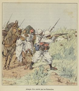 Angrep på en konvoi av Fahavolos av after Louis Charles Bombled