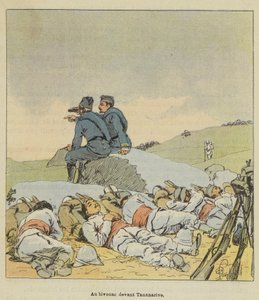 Ved bivuakken foran Antananarivo av after Louis Charles Bombled
