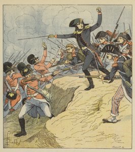 Bonaparte såret i Toulon av after Louis Charles Bombled