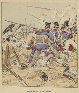 Kamp foran Tamatave i 1829 av after Louis Charles Bombled