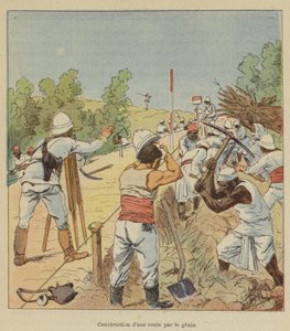 Bygging av en vei av geni av after Louis Charles Bombled