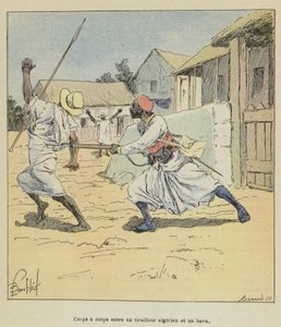 Kropp til kropp mellom en algerisk tirailleur og en hova av after Louis Charles Bombled