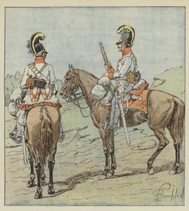 Utvalgte østerrikske dragoner av after Louis Charles Bombled