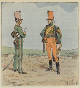 Speider og jeger til hest, Unggarde 1813-1815 av after Louis Charles Bombled