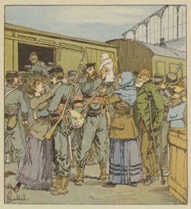 Boarding av franc-tireurs i Paris av after Louis Charles Bombled