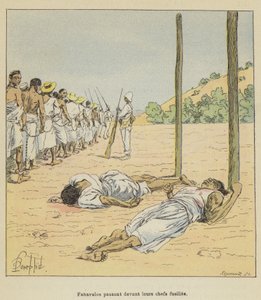 Fahavalos passerer foran riflesjefene deres av after Louis Charles Bombled