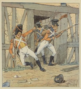 Sveitsisk infanteri, grenader av 1. regiment, Fusilier fra 2. og 3. regiment av after Louis Charles Bombled