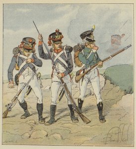Ung vakt, 1806, vernepliktig grenader, Tirailleur-grenader, flankejeger av after Louis Charles Bombled