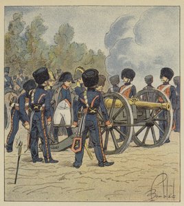 Keiseren peker brikkene til vakten selv, mot Montereau av after Louis Charles Bombled