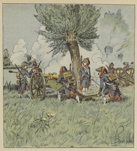 Kanonaden startet fra den ene bredden til den andre av after Louis Charles Bombled