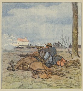 Oberst Girards død av after Louis Charles Bombled
