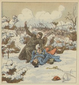 Labbe Fouqueray, bror til en pavelig Zouave, blir drept på liket av kaptein de Bellevue av after Louis Charles Bombled