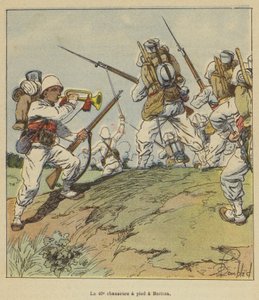 Den 40. chassøren a pied på Beritza av after Louis Charles Bombled