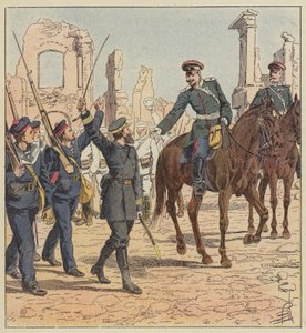 Kaptein de Marolles og general Stessel av after Louis Charles Bombled