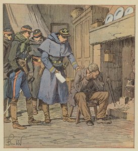 Kommandør Safflet gir bonden Blanchet en kupong på 875 franc på likets kasseapparat av after Louis Charles Bombled