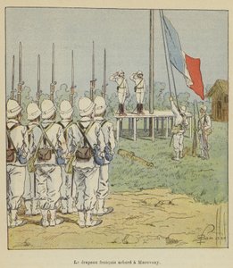 Det franske flagget ble heist i Marovoay av after Louis Charles Bombled